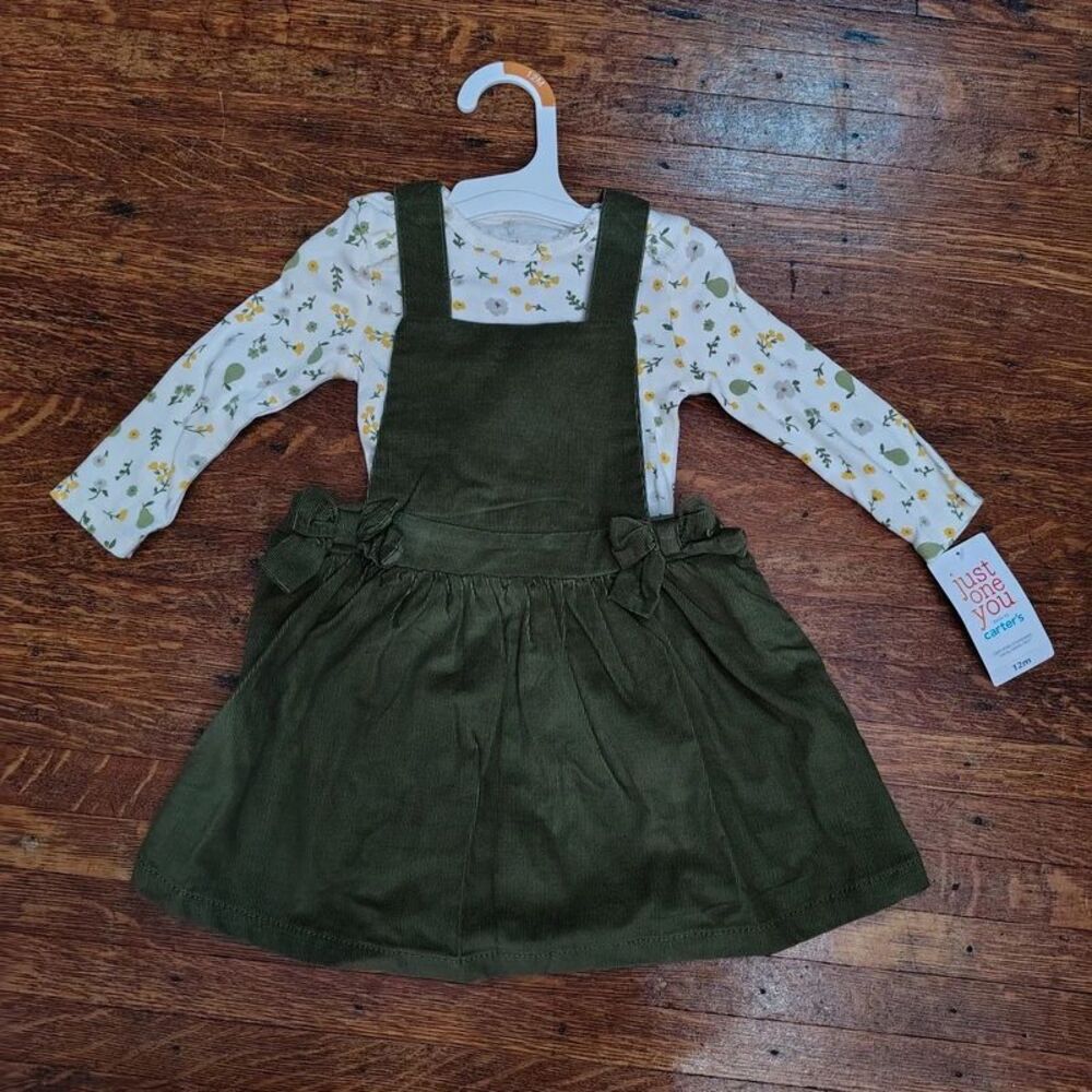 Carter's overall dress 2piece outfit nwts size 12m